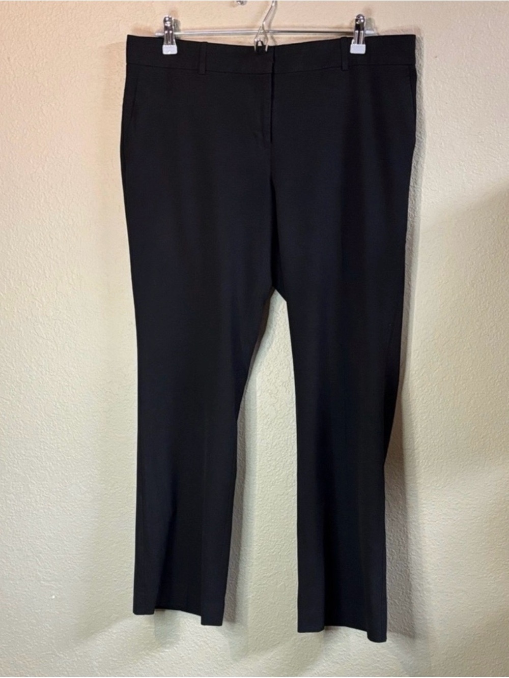 Ann Taylor Pants Women’s Devin Fit Black Flat Front Business Casual Sz 12 Petite